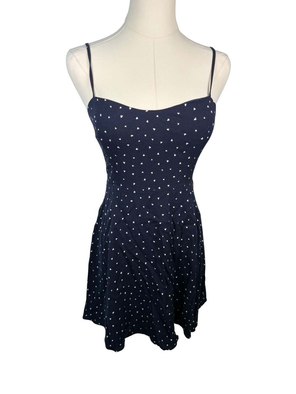Sunday Best Navy Heart Print Mini Dress Size 2